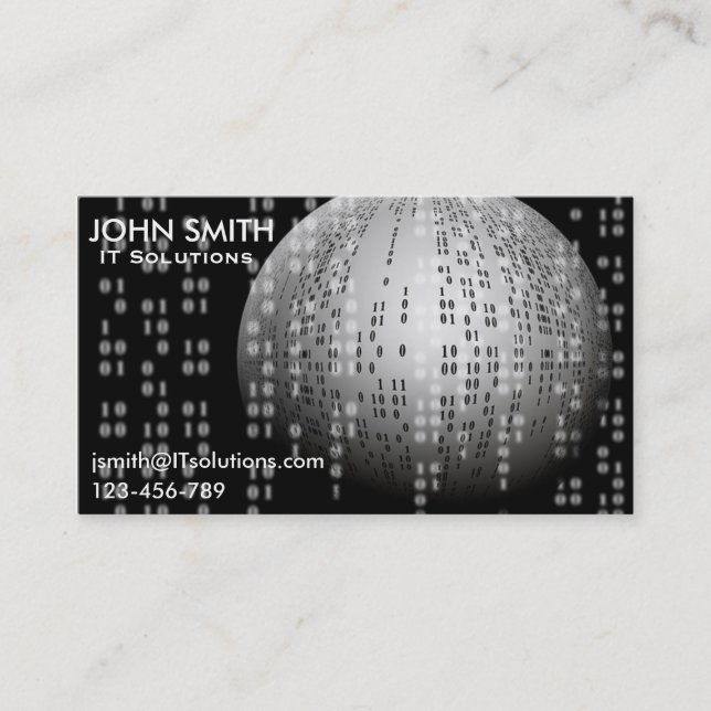 Carte De Visite Informaticien consultant en solutions informatique (Devant)