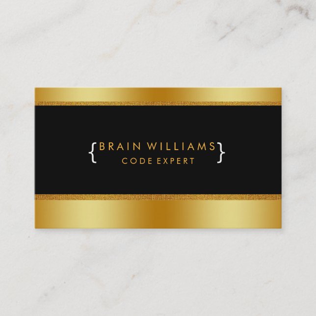 Carte De Visite Informaticien de Web d'aluminium de Faux d'or (Devant)