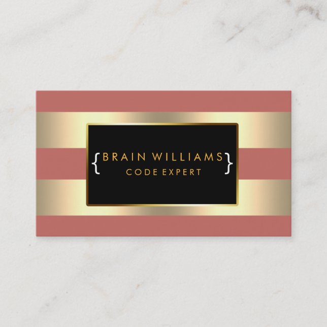 Carte De Visite Informaticien de Web d'aluminium de Faux d'or (Devant)
