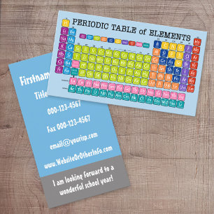 Carte De Visite Information de contact de l'enseignant scientifiqu