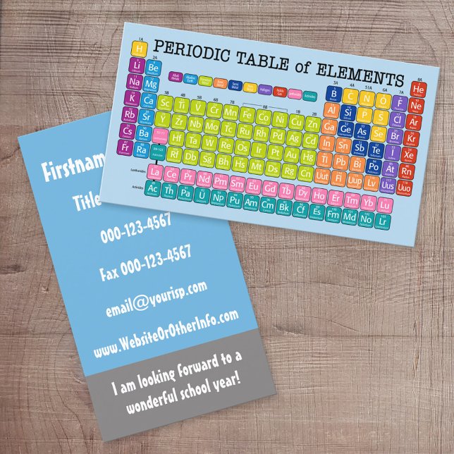 Carte De Visite Information de contact de l'enseignant scientifiqu (Custom Business Card)