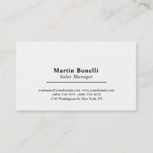 Carte De Visite Informations de nom propre classique professionnel