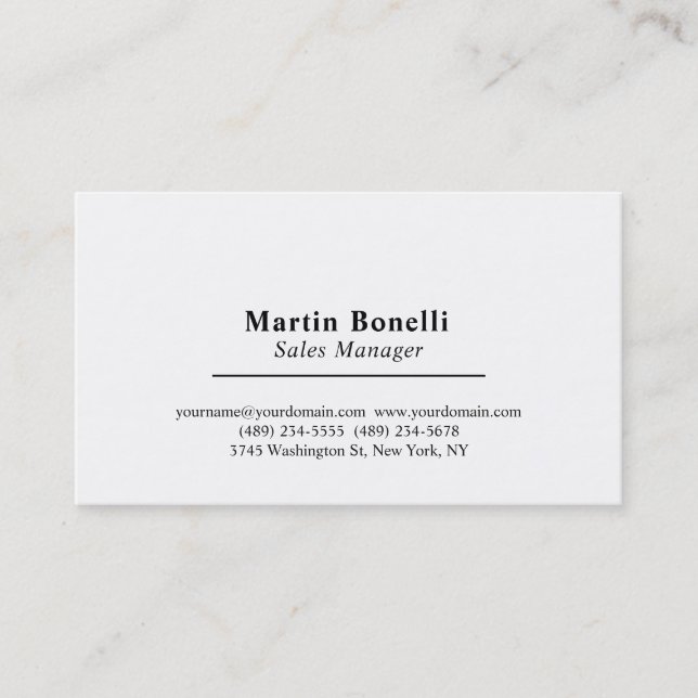 Carte De Visite Informations de nom propre classique professionnel (Devant)