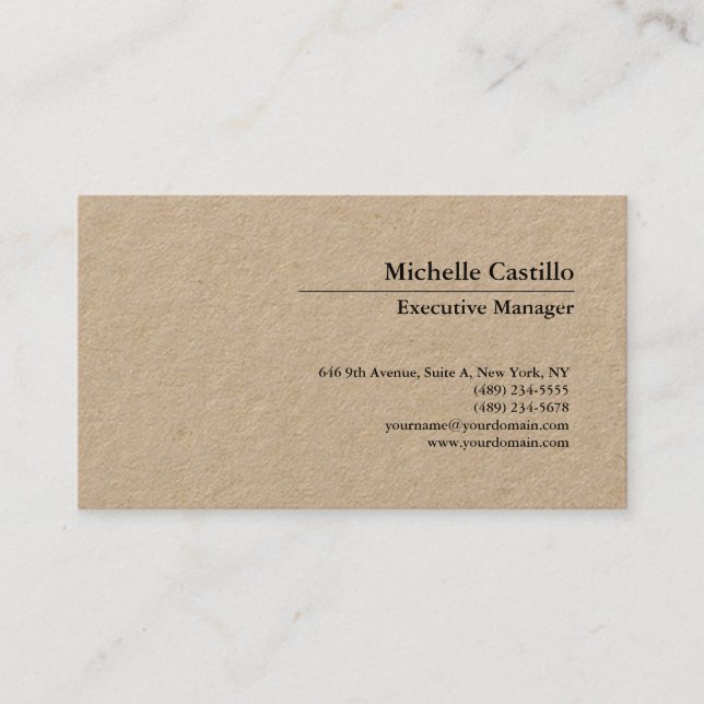 Carte De Visite Informations de nom propres professionnelles class (Devant)
