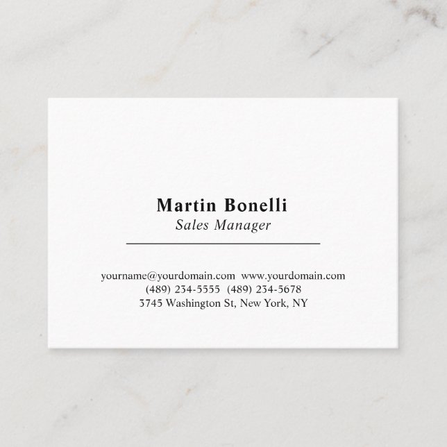 Carte De Visite Informations de nom propres professionnelles class (Devant)