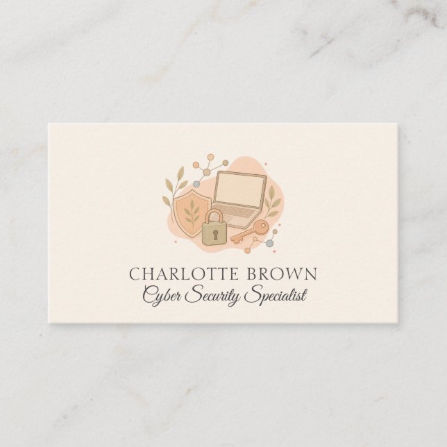 Carte De Visite Informations de sécurité cybernétique Réseau  (Devant)