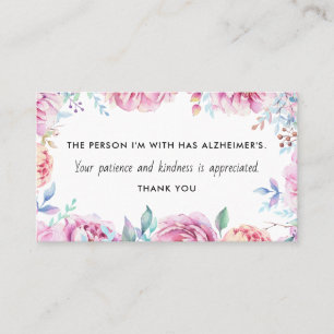 Carte De Visite Informations sur la gentillesse envers Alzheimer e