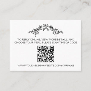 Carte De Visite Informations sur le mariage minimaliste floral noi