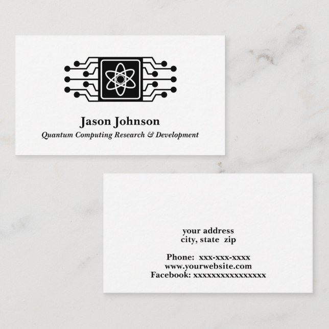 Carte De Visite Informatique quantique (Devant / Derrière)