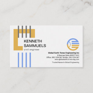 Carte De Visite Ingénierie à barres verticales de blocs de constru