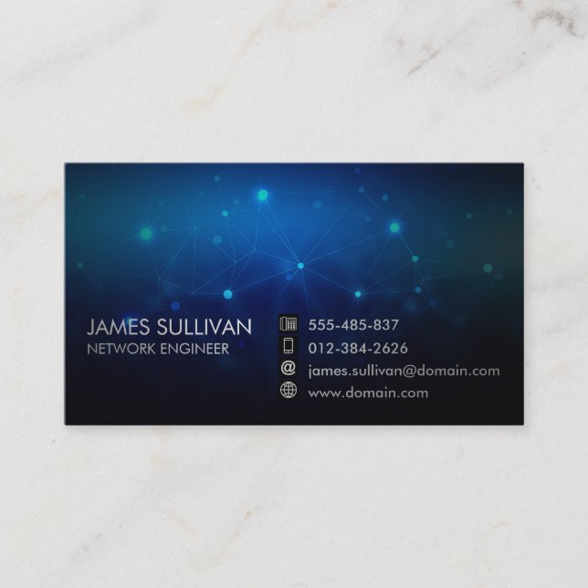 Carte De Visite Ingénierie informatique Circuits techniques lumine (Devant)