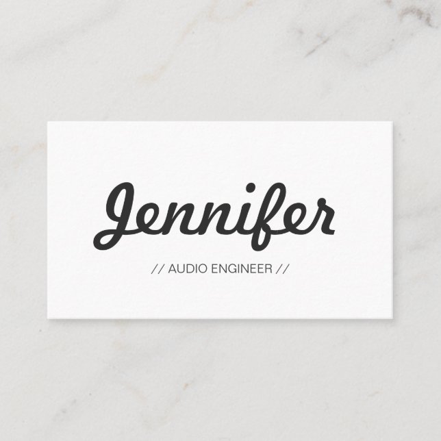 Carte De Visite Ingénieur audio - Concise simple et élégant (Devant)