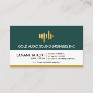 Carte De Visite Ingénieur audio Wave Gold de Retro Layers