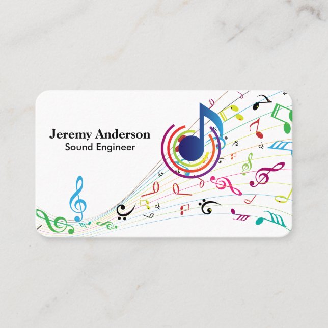 Carte De Visite Ingénieur du son | Musique | Remarques (Devant)