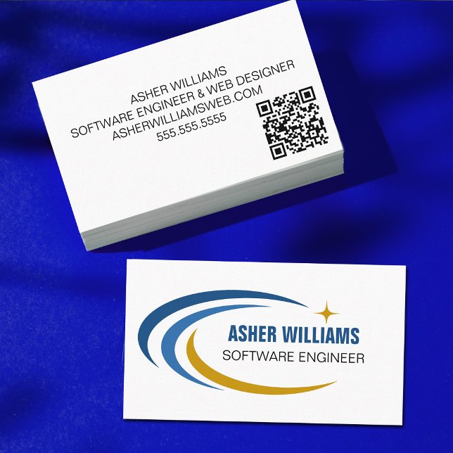 Carte De Visite Ingénieur logiciel cosmique Code QR informatique I (Créateur téléchargé)