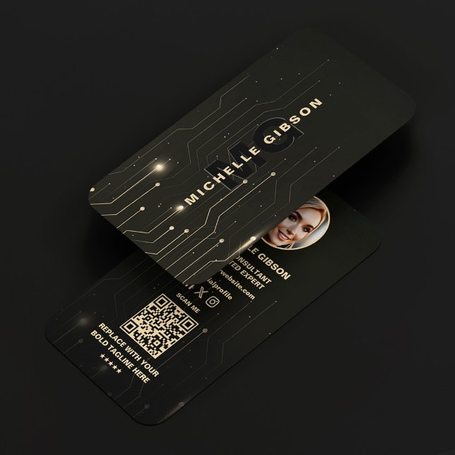Carte De Visite Ingénieur logiciel programmeur noir moderne (Software Engineer Black Programmer Modern Business Card
)
