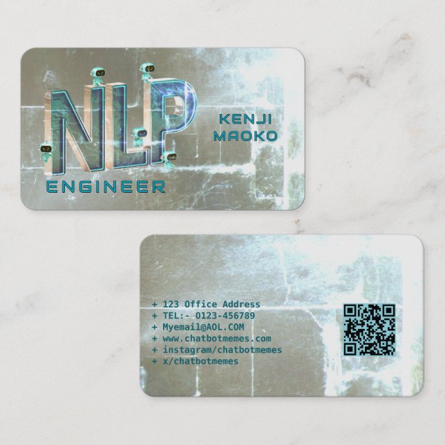 Carte De Visite 🤖 Ingénieur NLP Chatbot Développeur Conversationa (Devant / Derrière)