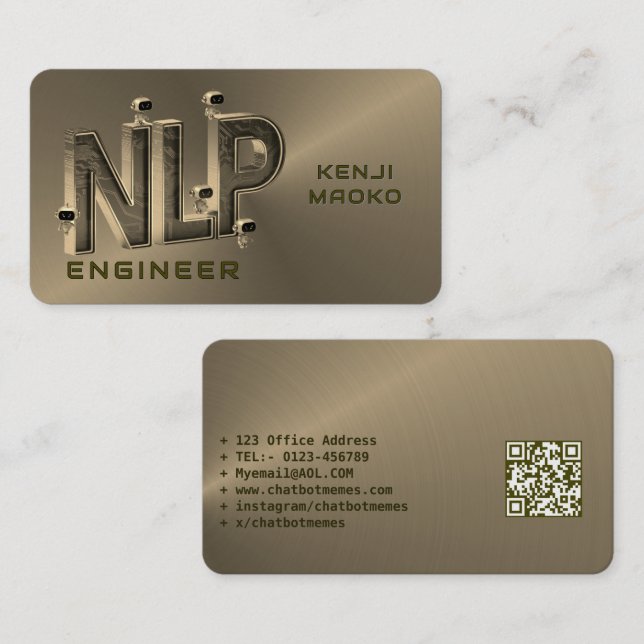 Carte De Visite 🤖 Ingénieur NLP Chatbot Développeur Conversationa (Devant / Derrière)