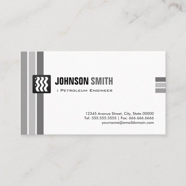 Carte De Visite Ingénieur pétrolier - Creative Black White (Devant)