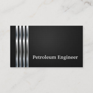 Carte De Visite Ingénieur pétrolier professionnel Black Silver