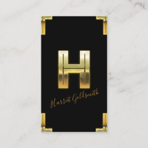 Carte de visite initial et frontière Gold H