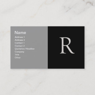 Carte de visite initial "R" soulevé sur mesure