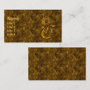 Carte De Visite Initiale de monogramme C Fleur de pivoine élégante