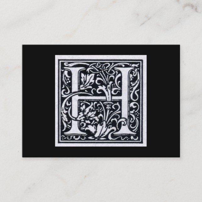 Carte De Visite Initiale décorative de bois de graveur de gravure (Devant)