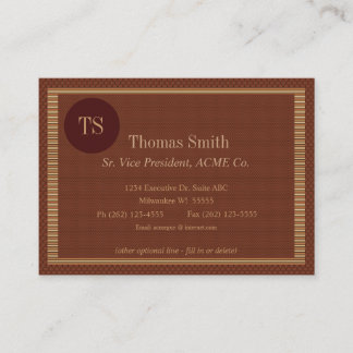 Carte De Visite Initiale exécutive de monogramme de cercle de