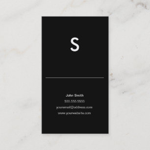 Carte De Visite Initiale simple de monogramme pour Personal or