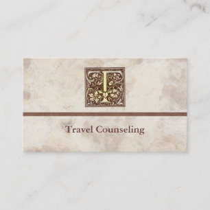 Carte De Visite Initiale vintage T