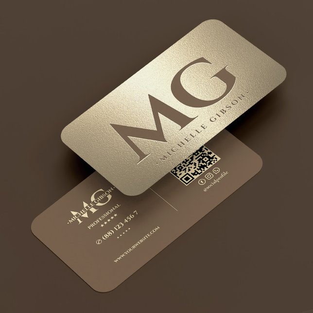 Carte De Visite Initiales de marketing de luxe Brun Faux Or (Luxury Marketing Initials Brown Faux Gold Business Card
☆★
☆★
☆★
☆★
☆★
4.7 out of 5 stars rating
(39)