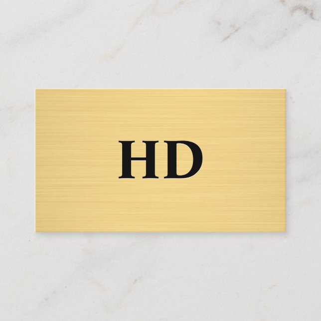 Carte De Visite Initiales de monogramme classiques | Texture dorée (Devant)