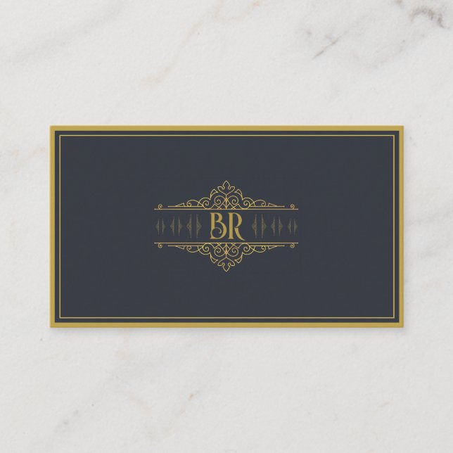 Carte De Visite Initiales de monogramme distinctives et personnali (Devant)