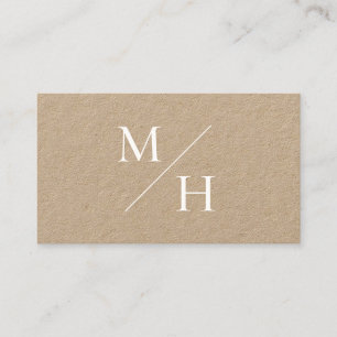 Carte De Visite Initiales diagonales minimalistes modernes Monogra