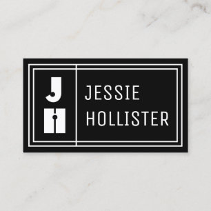 Carte De Visite Initiales et nom modernes géométriques amusants   