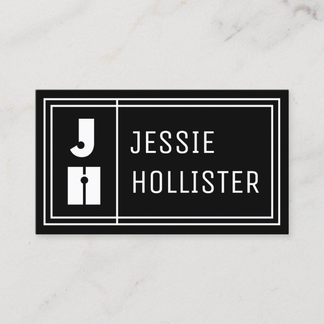 Carte De Visite Initiales et nom modernes géométriques amusants |  (Devant)