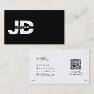 Carte De Visite Initiales Minimales Modernes Appareil Photo Photog