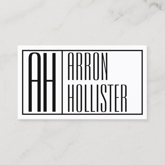 Carte De Visite Initiales Modernes & Logo de Nom (Devant)