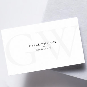 Carte De Visite Initiales monogrammes minimalistes QR Code Profess