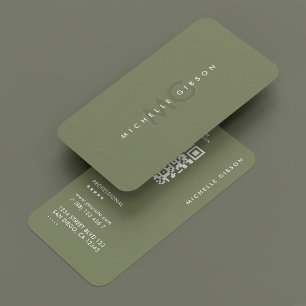 Carte De Visite Initiales Sage Minimales Simples Modernes Professi