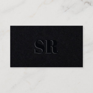 Carte De Visite initiales sombres modernes