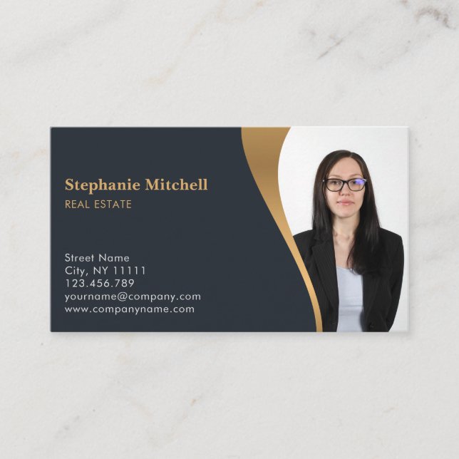 Carte De Visite Insérer une photo Ajouter un modèle photo Agent im (Devant)