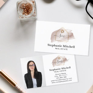 Carte De Visite Insérer une photo Réaliseur immobilier Clé Maison 