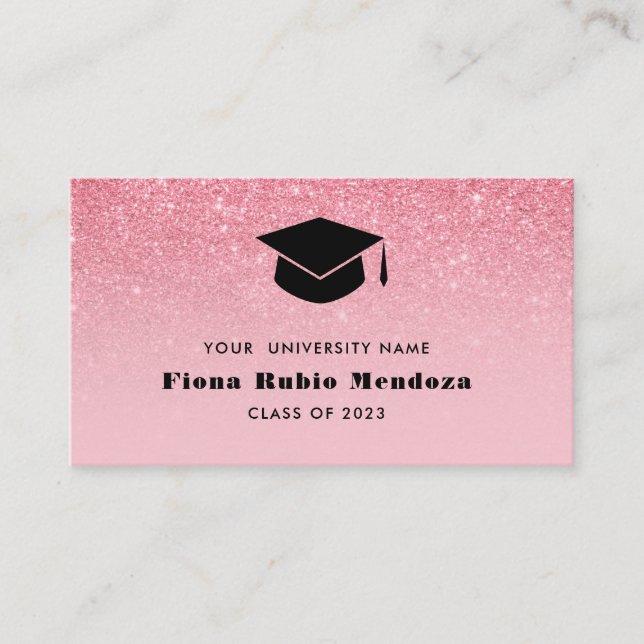 Carte De Visite Insert nom casquette de remise des diplômes ombré  (Devant)