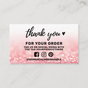 Carte De Visite Insertion de médias sociaux Merci