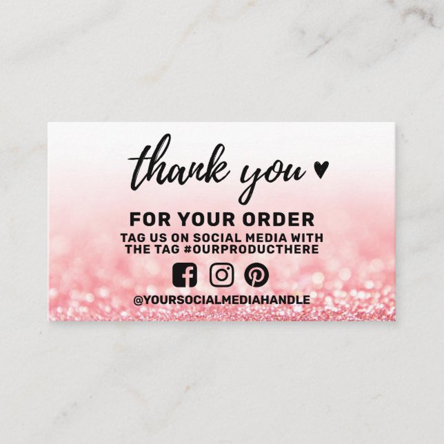 Carte De Visite Insertion de médias sociaux Merci (Devant)