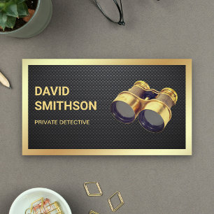 Carte De Visite Inspecteur privé de la fibre de carbone noire