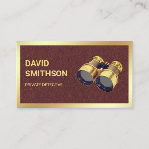 Carte De Visite Inspecteur privé en cuir Brown