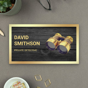 Carte De Visite Inspecteur privé Rustic Grey Wood